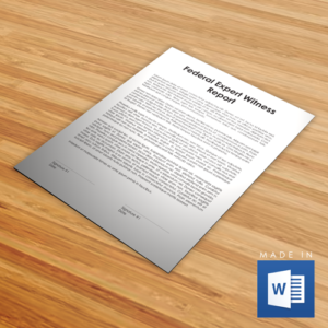 Federal-Expert-Witness-Report-Template